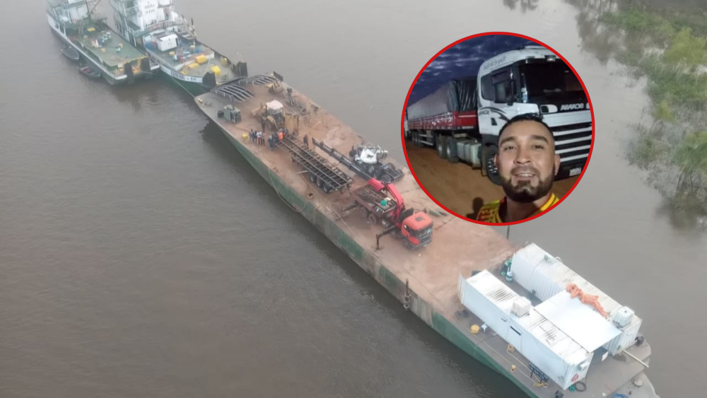 Tractocamión con el que cayó al río Rubén Cubilla.png