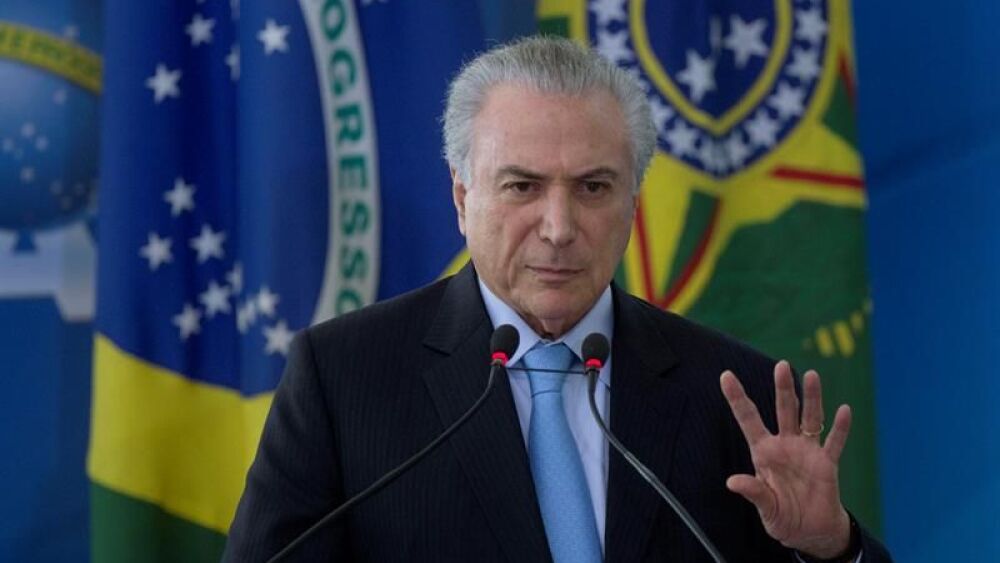 Fotografía tomada el pasado 29 de marzo en la que se registró al presidente de Brasil, Michel Temer, en Brasilia (Brasil). EFE/Archivo