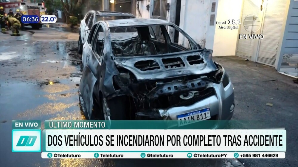 Ambos rodados se incineraron completamente 