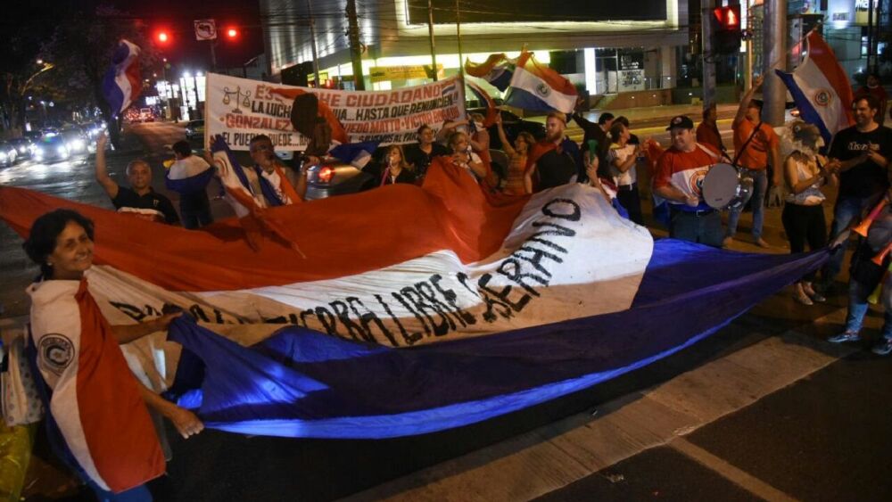 manifestación contra Carlos Portillo y Víctor Bogado