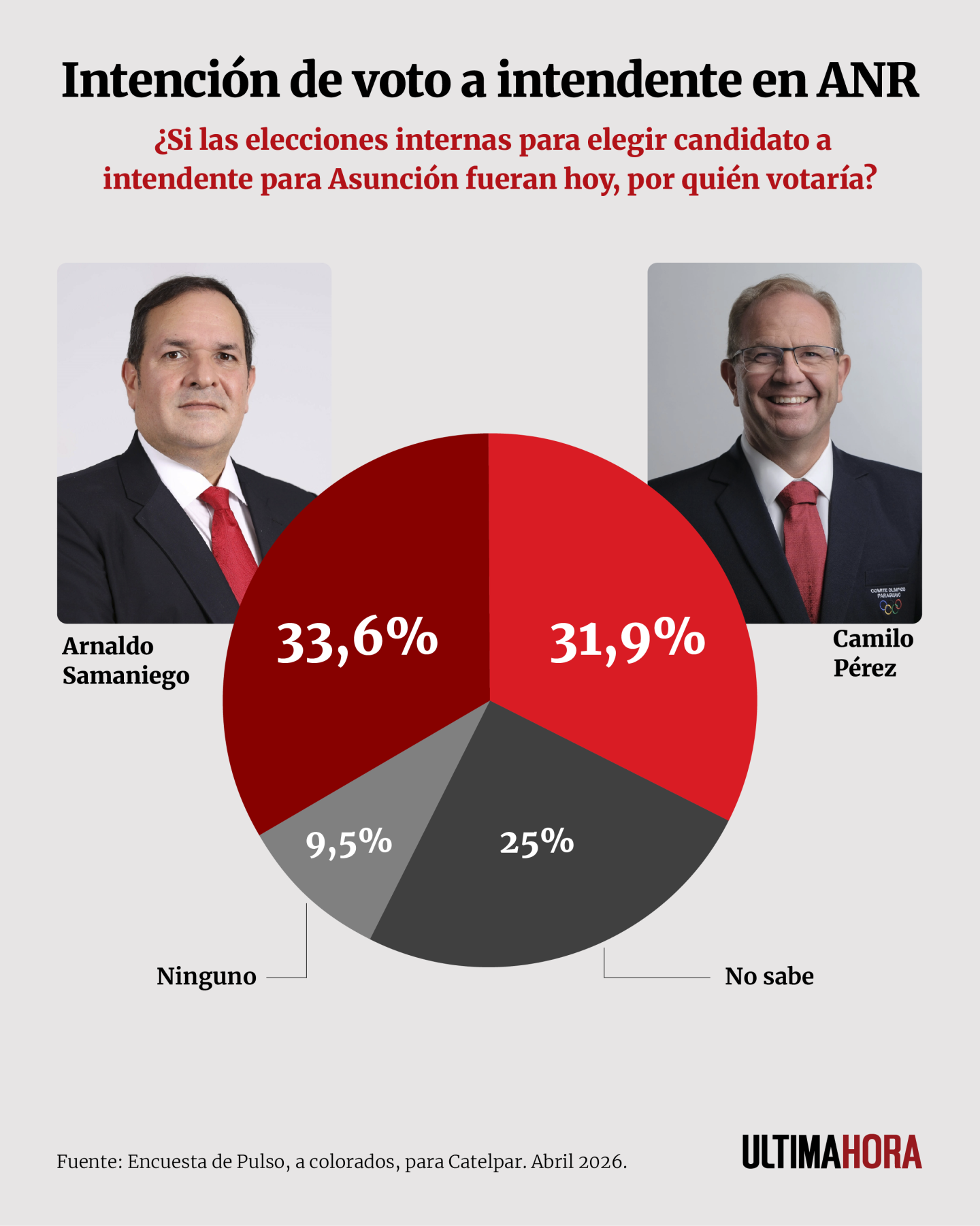 Intención de voto a intendente en ANR encuesta