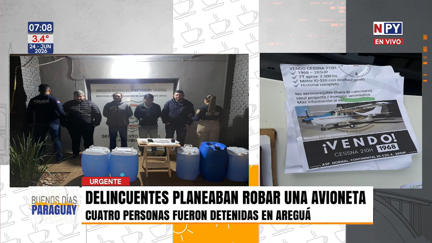 Frustran robo de avioneta en Areguá: Banda pretendía secuestrar dueño para traficar drogas