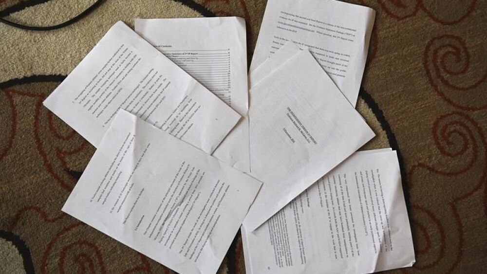 Copia del informe sobre el dopaje en el deporte ruso del profesor Richard McLaren, miembro de la Agencia Mundial Antiodopaje (AMA). EFE