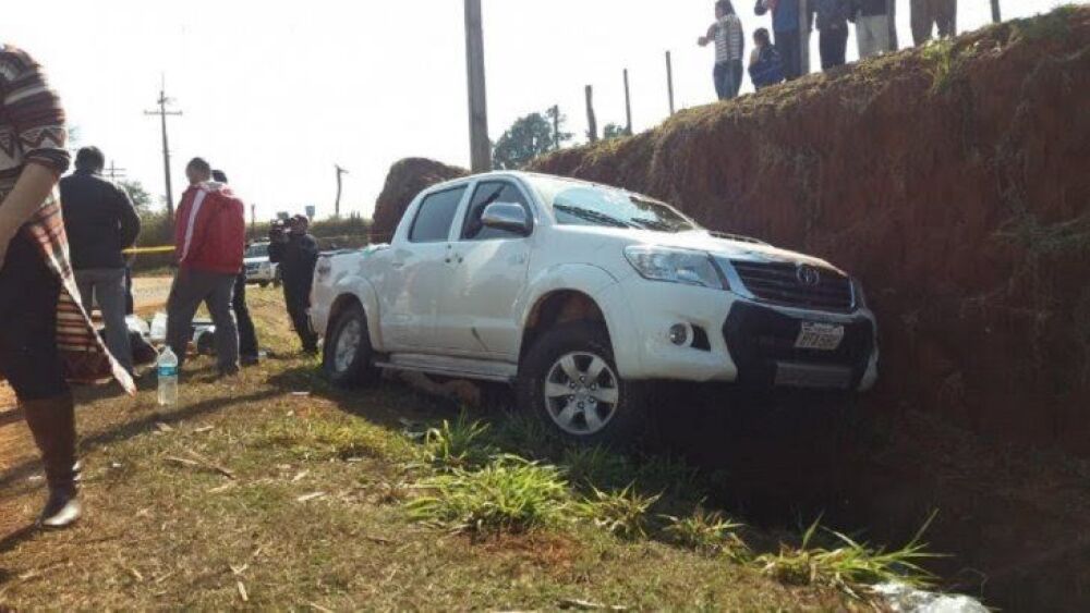 El vehículo utilizado para el asalto a la Cooperativa Carlos Pfannl.