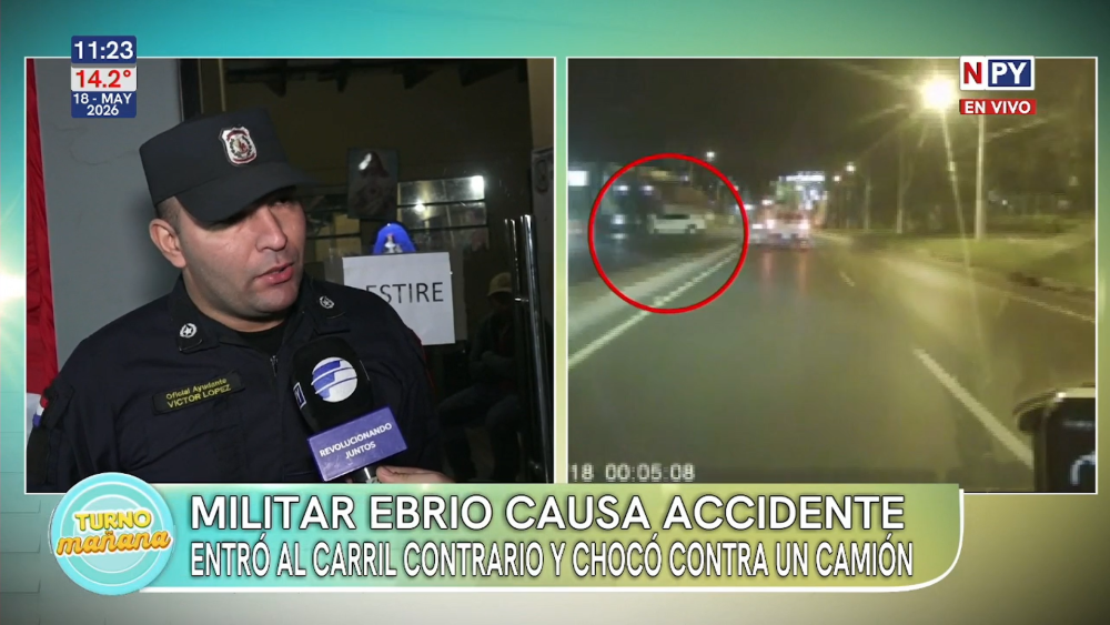 1312 Ruta Militar ebrio provoca grave accidente sobre la ruta PY01 en Ñemby ...