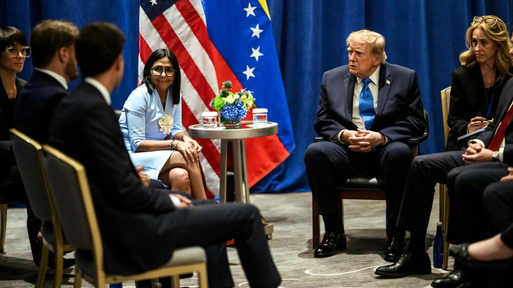 Donald Trump y Delcy Rodríguez se reúnen por primera vez en Nueva York