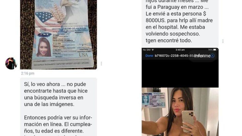 Se hac&iacute;an pasar por Laura Rodr&iacute;guez, hasta falsificaron un pasaporte para estafar a los hombres incautos, un yanqui cay&oacute; en el juego y se enamor&oacute; de la impostora, hasta le mand&oacute; dinero para comprar pasajes e ir junto a &eacute;l para encontrarse y finalmente conocerse, pero eso nunca pas&oacute; y el hombre comenz&oacute; a investigar hasta que lleg&oacute; al perfil real de la paraguaya.