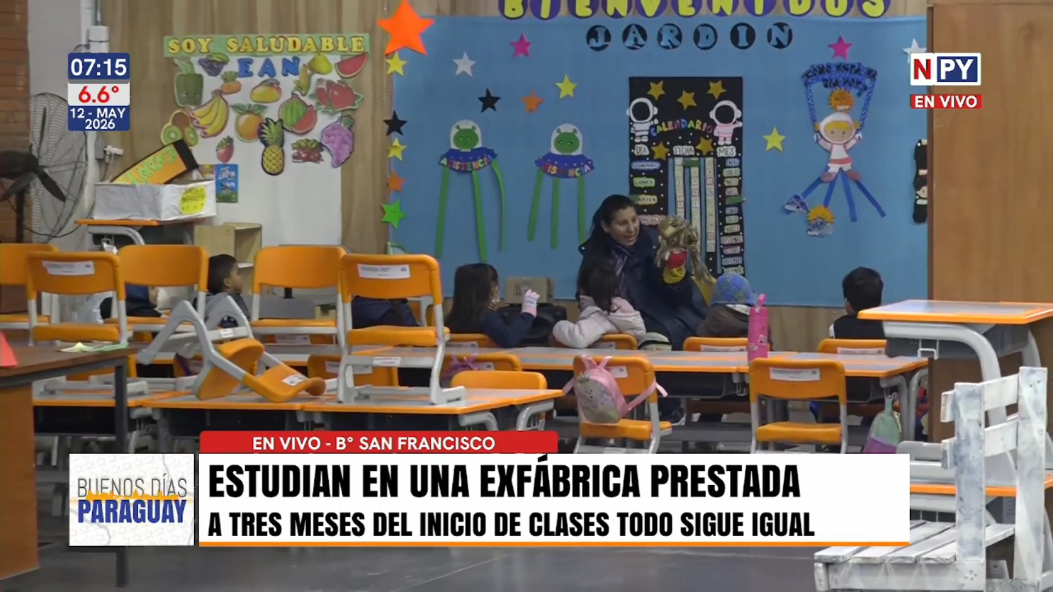 Escuela San Francisco en riesgo: alumnos estudian en exfábrica ante peligro de derrumbe