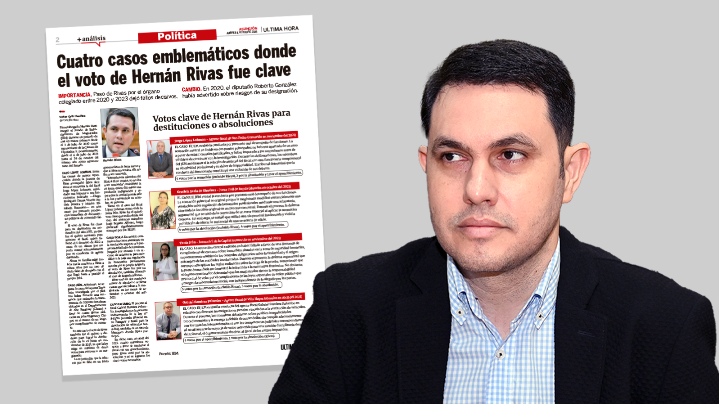 El voto de Hernán Rivas fue determinante en cuatro casos clave