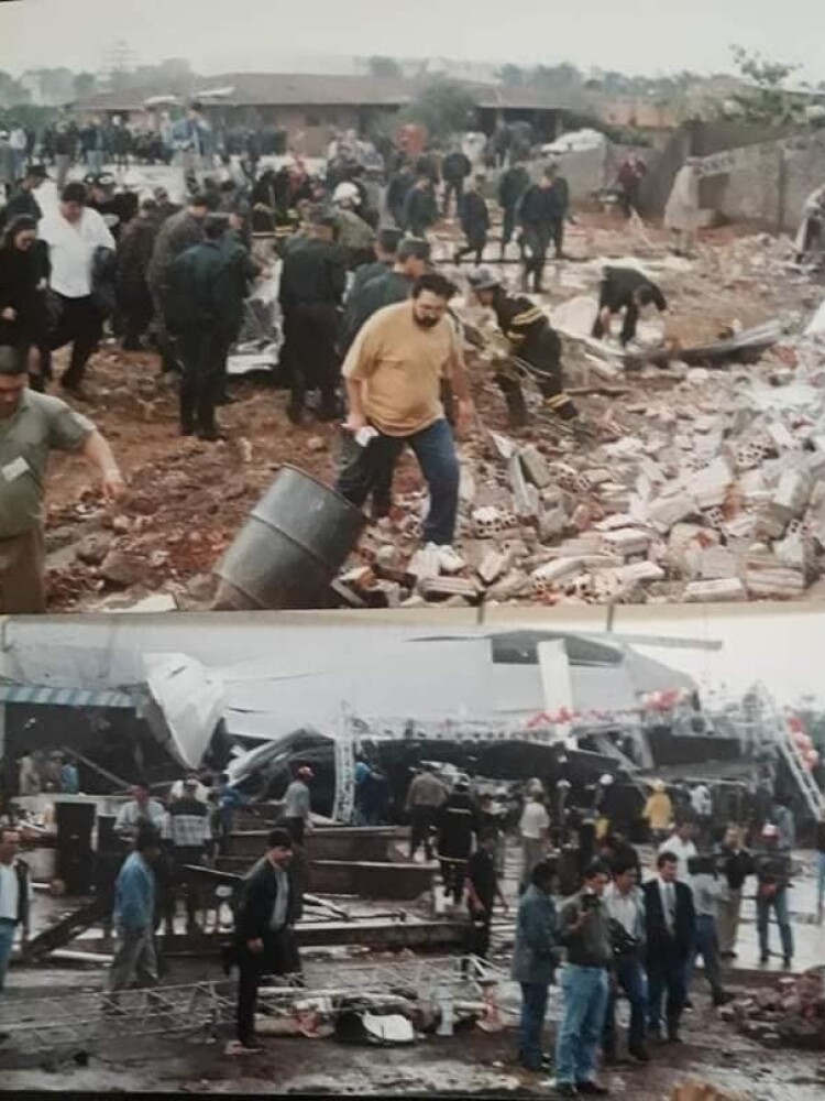 derrumbre de tinglado en Alto Paraná, hace 27 años